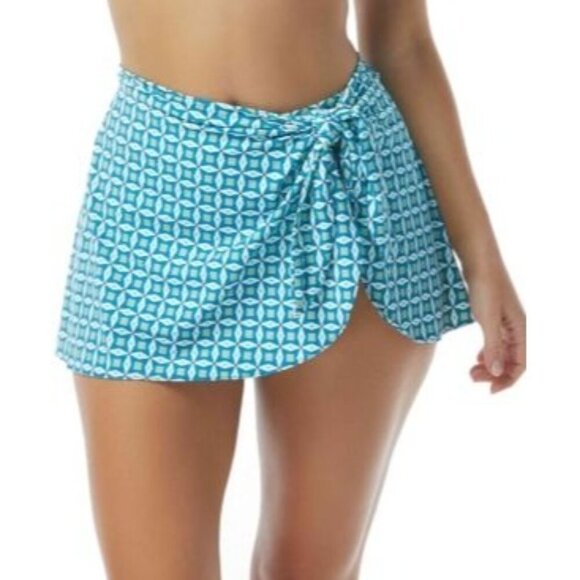 Coco Reef Women S Swimwear Swim Skirt Sarong Bottoms Blue XL, NWT - Picture 1 of 12